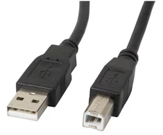 LANBERG CA-USBA-11CC-0050-BK laidas USB 2.0 AM-BM su feritu 5m juodas