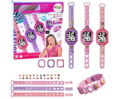 Lean Toys Vaikiškas laikrodukas su keičiamomis apyrankėmis ir dekoracijomis