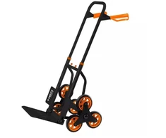 Laiptais kopiantis vežimėlis NEO Tools, 150 kg, juodas ir oranžinis
