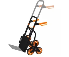 Laiptais kopiantis vežimėlis NEO Tools, 150 kg, juodas ir oranžinis