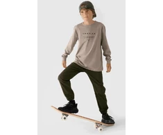 Laisvalaikio kelnės su guma Jogger 4F Chaki spalvos