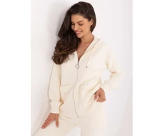 Laisvalaikio kostiumas ecru spalvos su gobtuvu ir užtrauktuku MBM