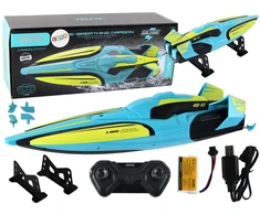 Lean Toys Turkio ir geltonos spalvos RC valdomas vandens laivas
