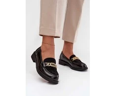 Lakuotos moteriškos juodos loafers tipo basutės S.Barski