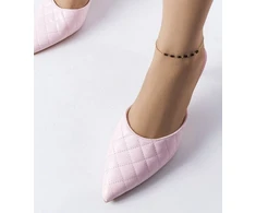 Lambert rožinės dygsniuotos stiletto šlepetės