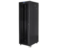LANBERG laisvai pastatomas stelažas 19 colių spintelė 42U 800x800 stiklinių durų LCD butas juodas