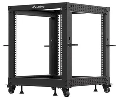 Lanberg Open Rack 12U 600x600-1100 reguliuojamas juoda