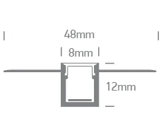 Lankstus užglaistomas profilis, baltas, 2m ilgio, 8mm vidinio pločio, 7901ATR/W
