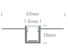 Lankstus užglaistomas profilis, baltas, 2m ilgio, 6mm vidinio pločio, 7901AATR/W
