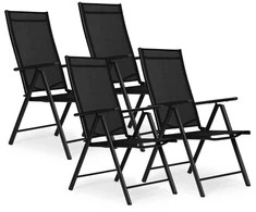 Lauko baldų komplektas MultiGarden Sulankstomos sodo kėdės, 7 padėtys, juodos