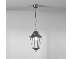 Lauko pakabinamas šviestuvas FIRENZE, juodos/sidabro sp., 1xE27, IP44