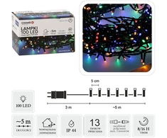 LED girlianda, 100 LED, 8 m, spalvota