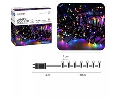 LED girlianda 1000 LED, 10 m, multikolor