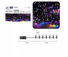 LED girlianda 400 LED, 4 m, multikolor