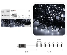 LED girlianda 700 LED, 7 m, šaltai balta