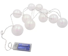 LED girlianda „Baltos burbuliukų lemputės“ (10 vnt.)