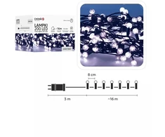 LED girlianda „Cherry Ball“ 200 LED, šaltai balta, 16 m