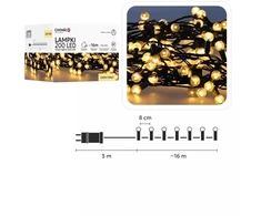 LED girlianda „Cherry Ball“ 200 LED, šiltai balta, 16 m