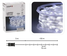 LED girlianda CHOMIK „Micro Wire Light“ 500 LED, šaltai balta, 50 m
