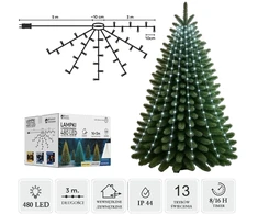LED girlianda su žiedu, 16 × 3 m, 480 LED, šaltai balta