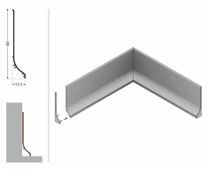 LED grindų apdailos profilis BASE, baltas, 4m