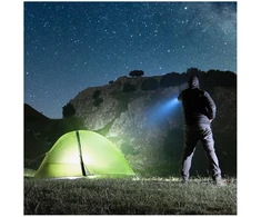 LED įkraunamas žibintuvėlis X-MPR 1 LED2B, juodas, 6000K/raudona šviesos sp.