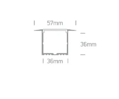 LED įleidžiamas profilis, baltas, 2m, 7910R/W