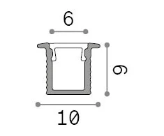 LED įleidžiamas profilis SLOT, baltas, 2m, 346212