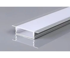LED juostos įleidžiamas profilis OPTONICA, juodas, 2m, su baltu dangteliu ir užbaigimais