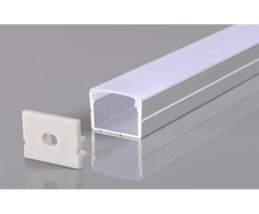LED juostos paviršinis profilis OPTONICA, sidabro sp., 2m, su baltu dangteliu ir užbaigimais
