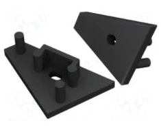 LED juostos profilio CORNER10 užbaigimo elementas su skyle L+R, juodas