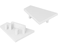 LED juostos profilio CORNER12.v2 užbaigimai, balti, 2vnt.