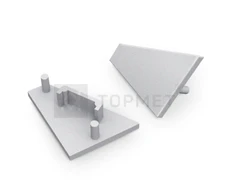 LED juostos profilio CORNER14 Gen2 užbaigimo elementai, sidabro spalvos