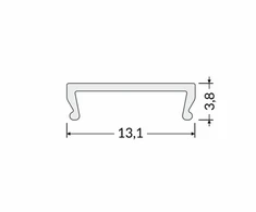 LED juostos profilio dangtelis C CLICK, skaidrus, 4m