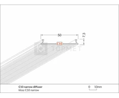 LED juostos profilio dangtelis C10 NARROW, 2m