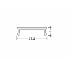 LED juostos profilio dangtelis C3 CLICK, skaidrus, 1m