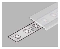 LED juostos profilio dangtelis C3 CLICK, skaidrus, 1m