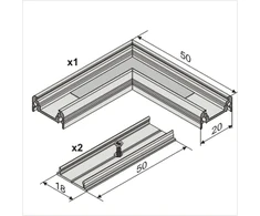 LED juostos profilio SURFACE10 kampinis sujungimas L (juodai anoduotas)