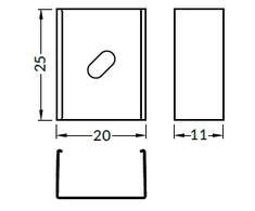 LED juostos profilio tvirtinimo elementai U4, baltos spalvos