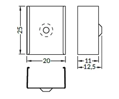 LED juostos profilio tvirtinimo elementai U4 CONE, juodos spalvos