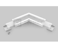 LED juostos profilio VARIO30-07 120 laipsnių kampinis sujungimas, baltas