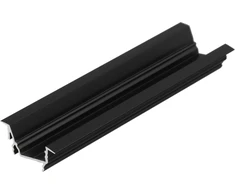LED juostos profilis DIAGONAL14 F/TY, juodas, 2m
