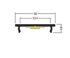 LED juostos profilis FIX12, 18mm pločio, anoduotas aliuminis, 2m