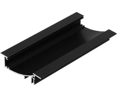 LED juostos profilis FLAT8 H/UX, juodas, 2m