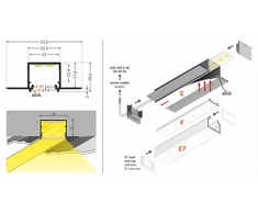 LED juostos profilis LINEA-IN20 TRIMLESS EE7F, anoduotas aliuminis, 1m