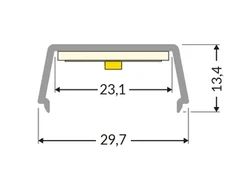 LED juostos profilis NAMI23, anoduotas aliuminis, 3m