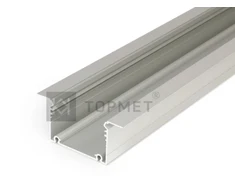 LED juostos profilis PHIL, įleidžiamas, neanoduotas aliuminis, 2m