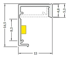 LED juostos profilis SLASH8, baltas, 2m