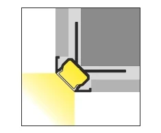 LED juostos profilis UNI-TILE12 PLUS, 270 laipsnių kampo, anoduotas aliuminis, 2m