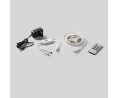 LED juostos rinkinys su maitinimo šaltiniu ir nuotolinio valdymo pultu, 24V, 60LED/m, 3000K, 3m